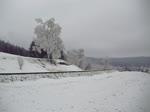 Winterferiendampf 2011 in Schnheide. Am 20.02.11 ist 99 516 in der Steigung kurz vor Schnheide.
